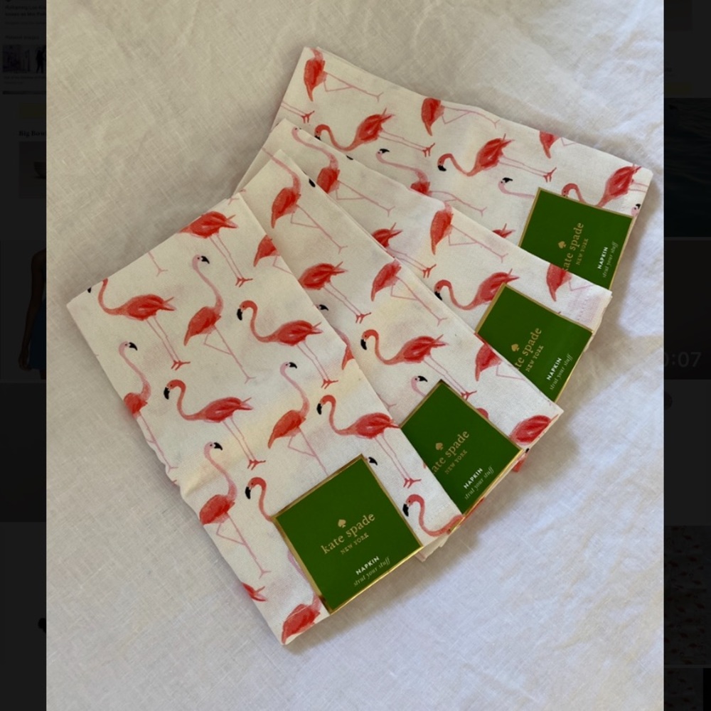NWT- Kate Spade Flamingo Cotton Napkins